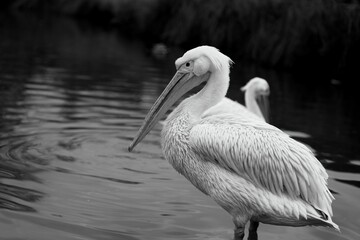 Pelican en noir et blanc - 740582872