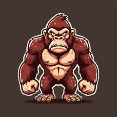 vector hand drawn gorilla illustration