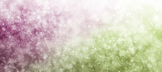 Abstract lavender purple and sage green bokeh banner background with beautiful blurry lights