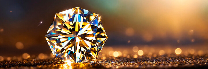beautiful shiny big diamond. Selective focus. - obrazy, fototapety, plakaty
