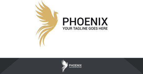 Obraz premium Luxury Phoenix Logo, Elegant Phoenix Logo Design Template - Illustration Phoenix Logo