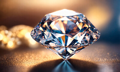 beautiful shiny big diamond. Selective focus.