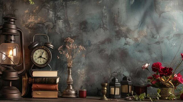 Poetry day background in vintage concept