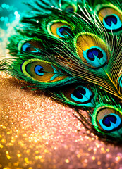 Fototapeta premium beautiful easter background with feathers. Selective focus.