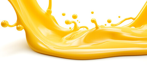 Tasty cheese is melting down isolated on a white background