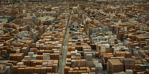 Massive Warehouse Stocked With Boxes