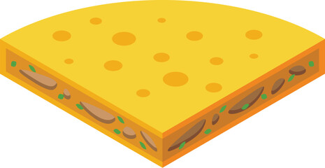 Quesadilla dish icon isometric vector. Meat chicken. Party menu beef