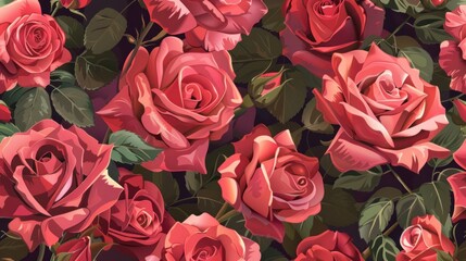 Obraz premium pattern of roses, beautifully interwoven to create a timeless floral design