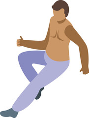Music capoeira character icon isometric vector. Kick brazilian. Health training