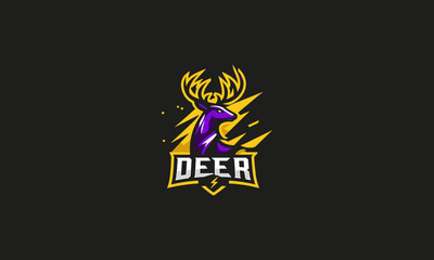 logo design of deer purple vector flat design