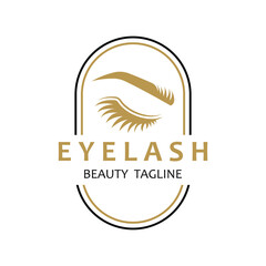 Beautiful and luxurious and modern women's eyelashes and eyebrows logo. Logo for business, beauty salon, makeup, eyelash shop.