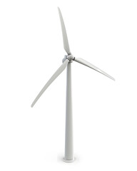 Wind turbine to generate electricity, alternative energy isolated on white background