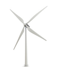 Wind turbine to generate electricity, alternative energy isolated on white background