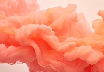 Abstract background made of orange, yellow smoke. Peach Fuzz concept.