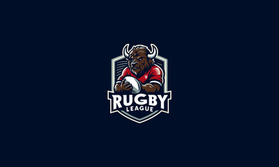 logo design of bull rugby league vector flat design template