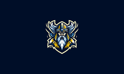logo design of viking angry vector flat design