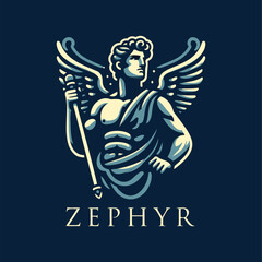 Zephyr God of West Wind with Wings.