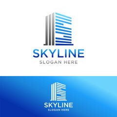 letter s skyline logo design vector illustration