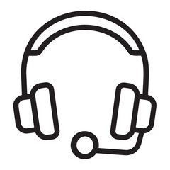 headset line icon
