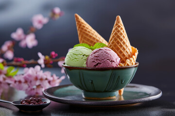 Delicious Taiyaki Ice Cream., street food and haute cuisine