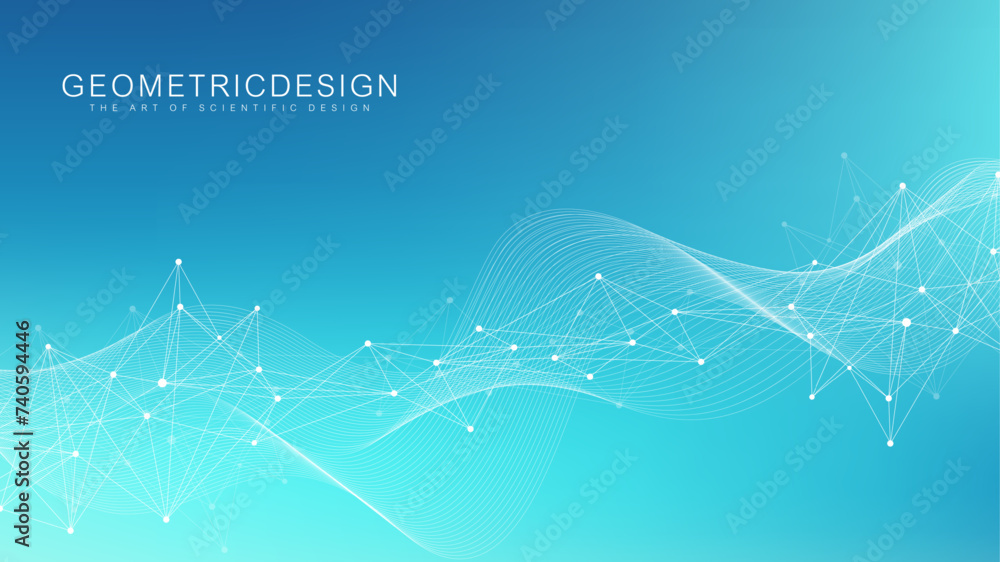 Leinwandbilder Global network connection banner design template. Header social network communication in the global business concept. Big data visualization. Internet technology