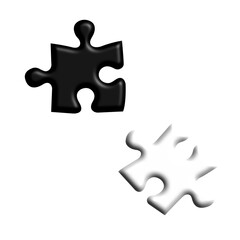 Obraz premium one black, one white jigsaw puzzle pieces