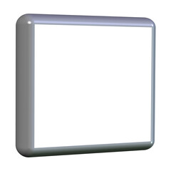 gray plastic tablet device in 3d with display suitable for text, photo or graphic