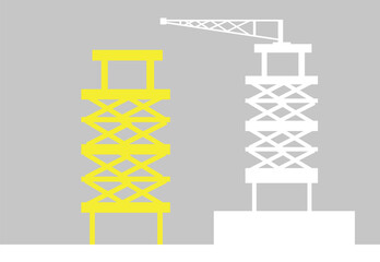 Constructing a Building Concept. Editable Clip Art.