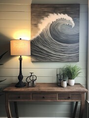 Ocean Reverie: Atmospheric Wave Paintings Perfect for Farmhouse, Rustic Wall Decor & Beach House Art