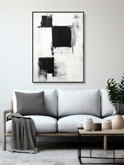 Black and White Vintage - Bold Monochromatic Abstract Art Wall Decor