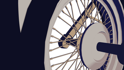 Motorcycle old school chopper machine 3d illustration render PNG