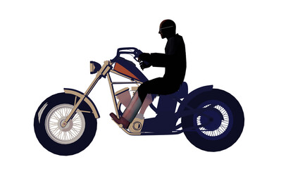 Obraz na płótnie Canvas Motorcycle old school chopper machine 3d illustration render PNG