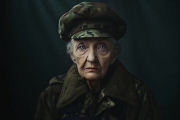 Obraz premium Une vieille femme soldat » IA générative