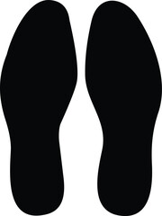 Footprint human silhouette vector. Shoe sole print. Foot print tread, boots, sneakers. Impression icon barefoot Footsteps man and person