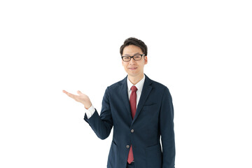 手かざしをするビジネスマン