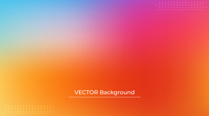 Smooth and blurry colorful gradient mesh background. Modern bright rainbow colors. Easy editable soft colored vector banner template. Premium quality