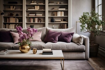 Velvet Sofas & Brass Fixtures: Elegant Rustic Scandinavian Living Room Design