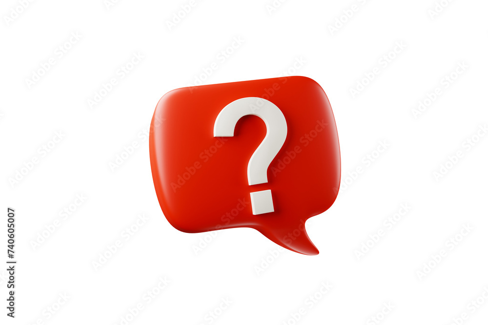 Poster 3d rendering a question mark floated in the air. question ideas that arise in various places