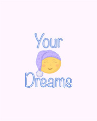 Peaceful sleep concept. Man lies on clouds, metaphor for comfortable bed. Comfort and cosiness in apartment. Rest and recuperation. Fantasy and imagination, dreams. Cartoon flat vector illustration

