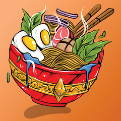 illustration of a plate with food