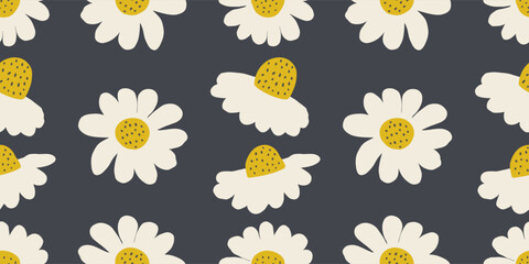 Vector hand drawn flowers. Seamless pattern for textile design, wallpaper, stationery, home decor, packaging, background, art and crafts.