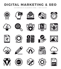 Digital Marketing & SEO icons set. Vector illustration.