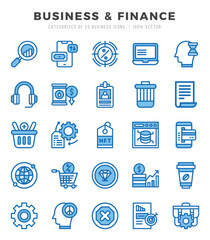 Business & Finance Two Color icons collection. 25 icon set in a Two Color design.
