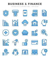 Set of 25 Business & Finance Two Color Icons Pack.