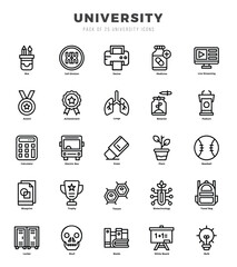Simple Set of Universityl Related Vector Lineal Icons.