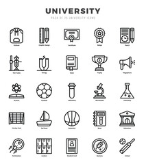 Universityl web icons in Lineal style.