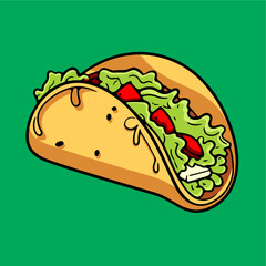 tasty taco fast food icon vector