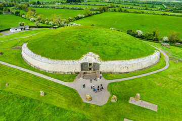 Newgrange, a prehistoric monument built during the Neolithic period, located in County Meath,...