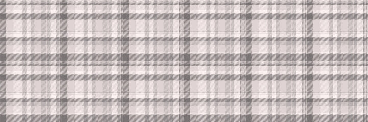 Professional check tartan fabric, back to school seamless plaid background. Indian textile pattern vector texture in grey and white colors.