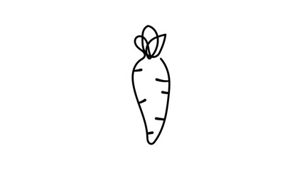 carrot logo, black isolated silhouette